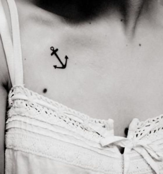 Anchor Collar Bone Tattoo