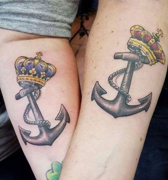 Anchor with Crown Tattoo
