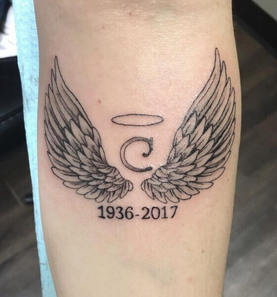 Angel Wing Memorial Tattoo