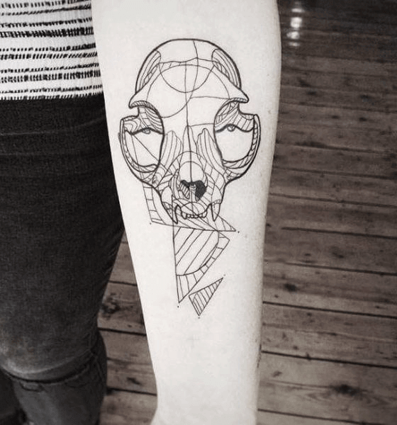 Animal Skull Tattoo on Forearm