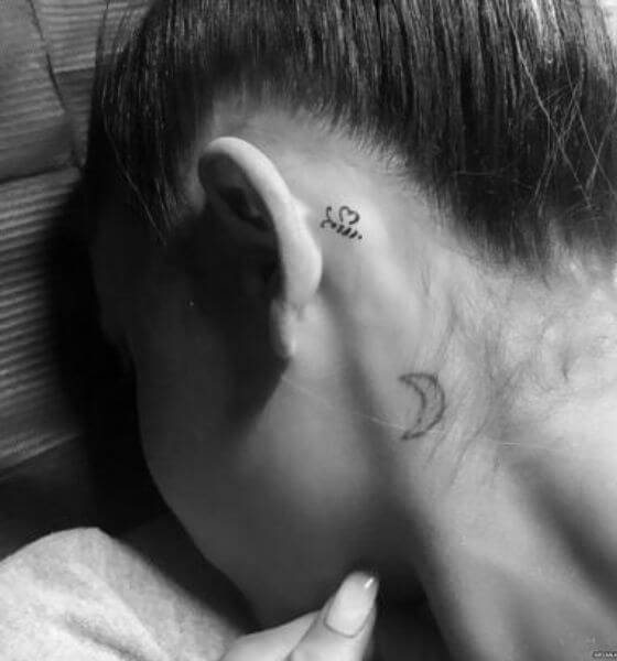 Ariana's Behind the Ear Bee Tattoo