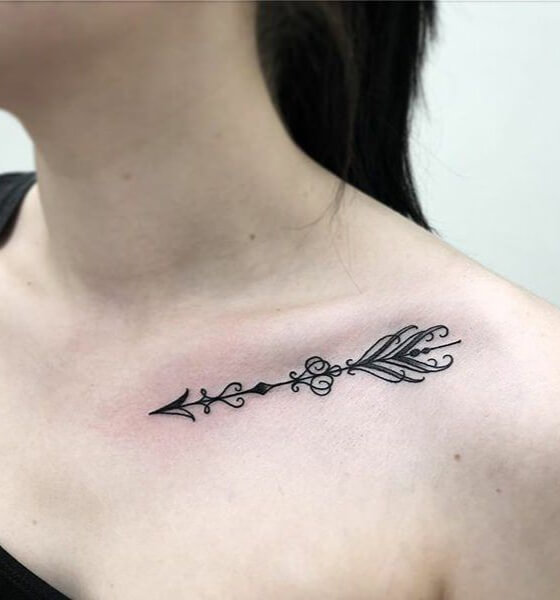 Arrows Collar Bone Tattoo