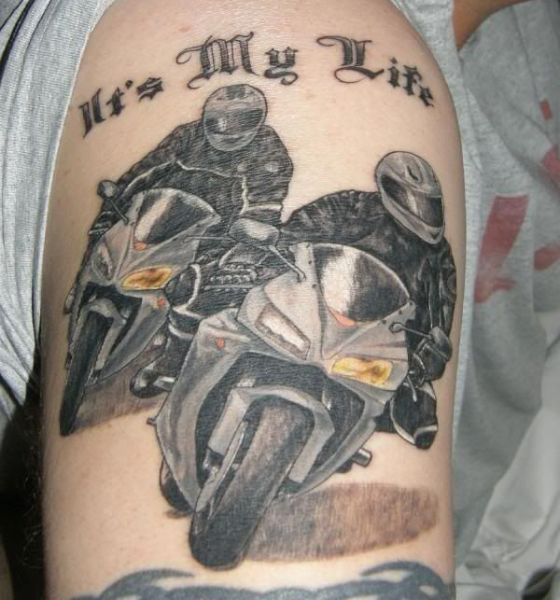 Back-to-Back Motorcycle Tattoo