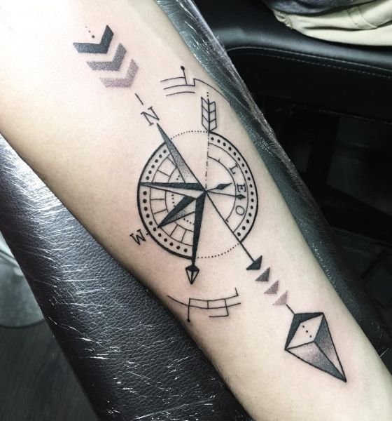 Best Arrow and Compass Tattoo Design