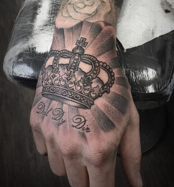 Best Crown Tattoo Design on Hand