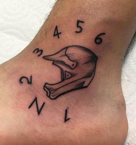 Biker Tattoo on Ankle