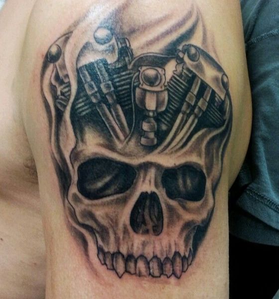 Biker's Skull Tattoo