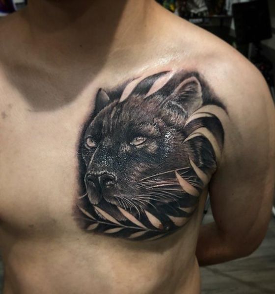 Black Panther Chest Tattoo