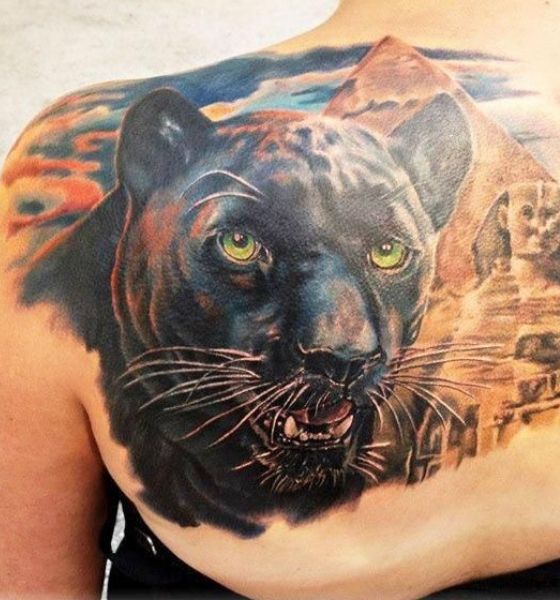 Black Panther Tattoo on Back