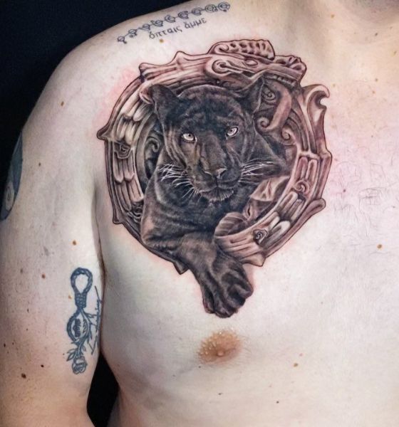 Black Panther Tattoo on Chest