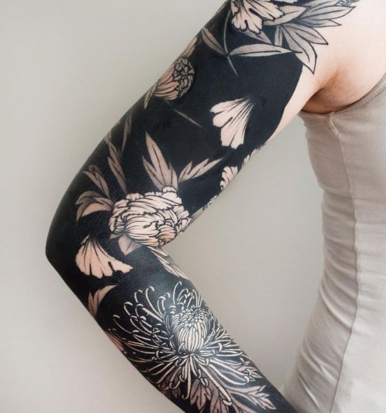 Blackwork Tattoo on Full Sleeve