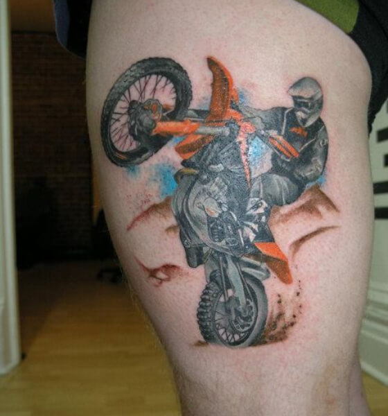 Colorful Bike Rider Tattoo