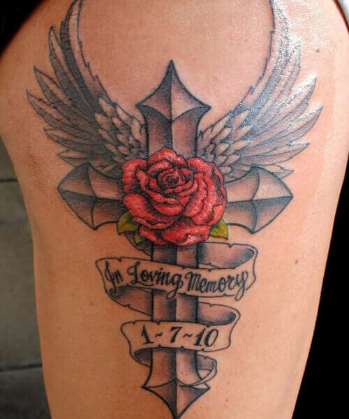 Cross Memorial Tattoo