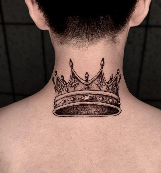 Crown Tattoo Design on Back