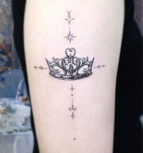 Crown with Ornaments Tattoo Designs