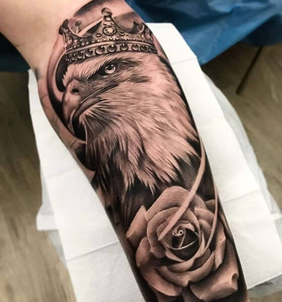 Eagle and Crown Tattoo Design