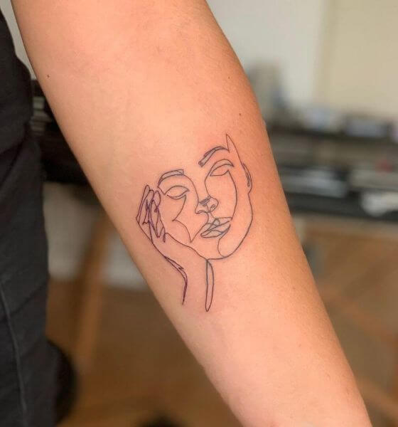 Face Art Outline Tattoo