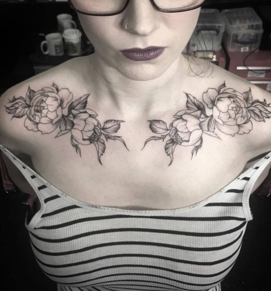 Flower Collarbone Tattoo