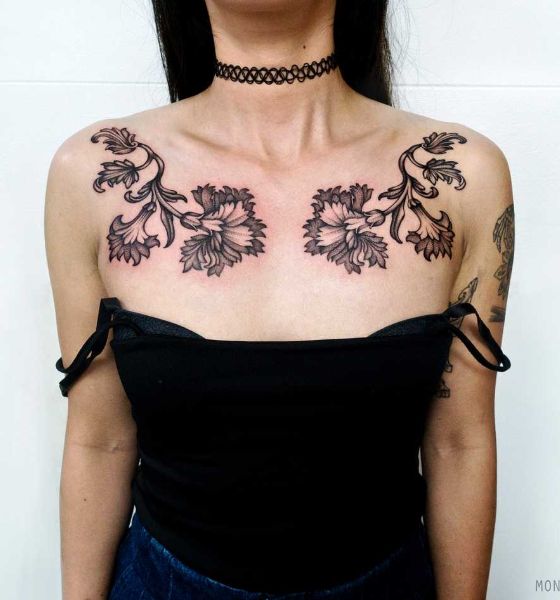 Full Collar Bone Tattoo