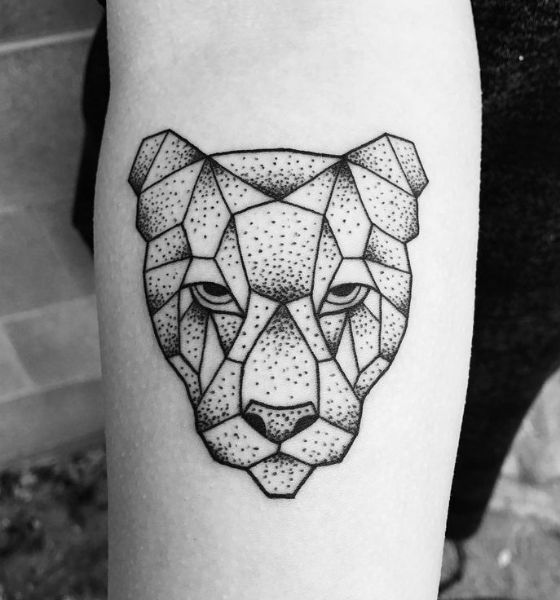 Geometric Black Panther Tattoo Design