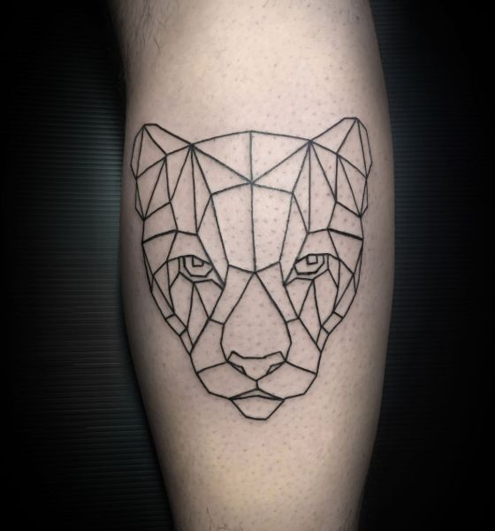 Geometric Black Panther Tattoo