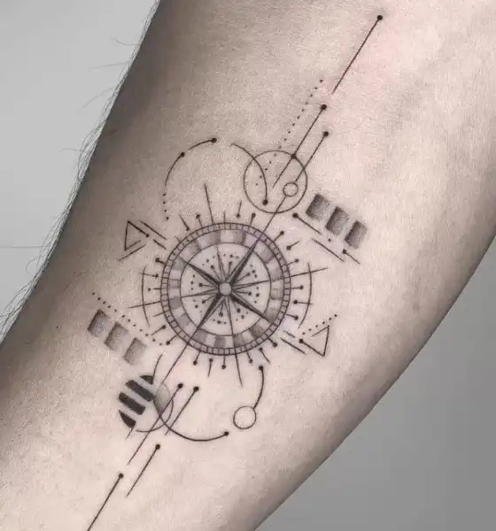 Geometric Compass Tattoo