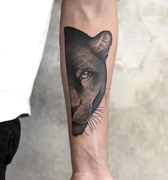 Half Black Panther Tattoo