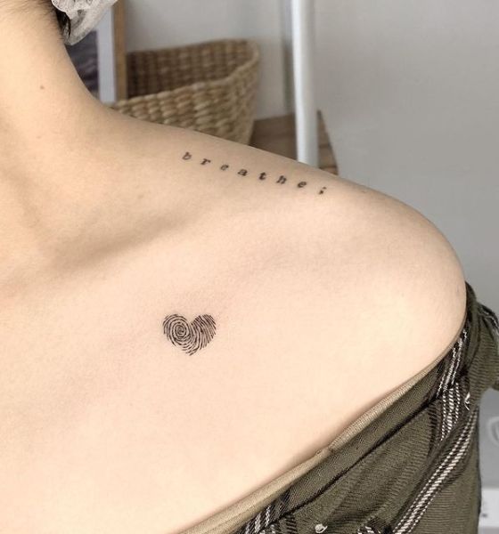 Heart Collar Bone Tattoo