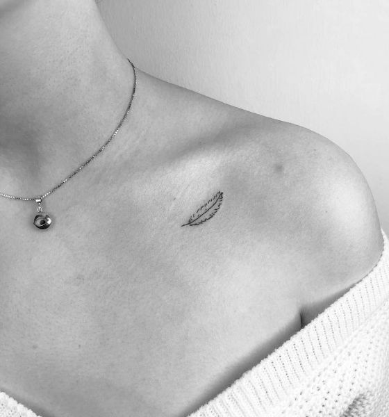 Light as Feather Collar Bone Tattoo