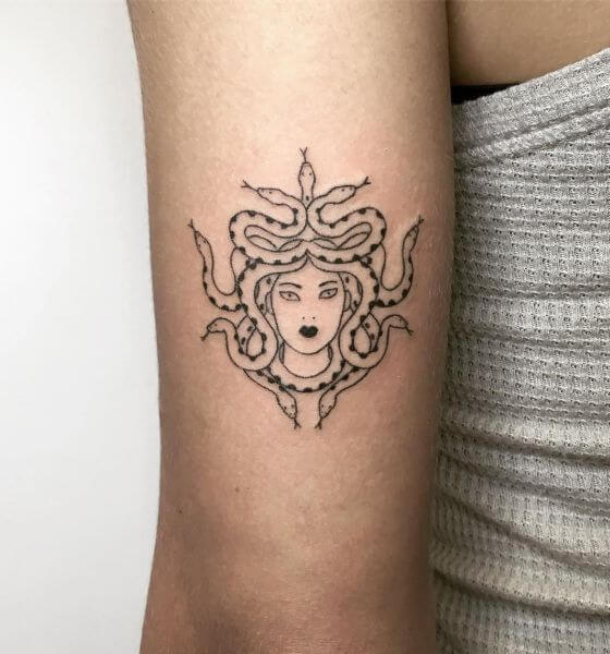 Medusa Outline Tattoo Design
