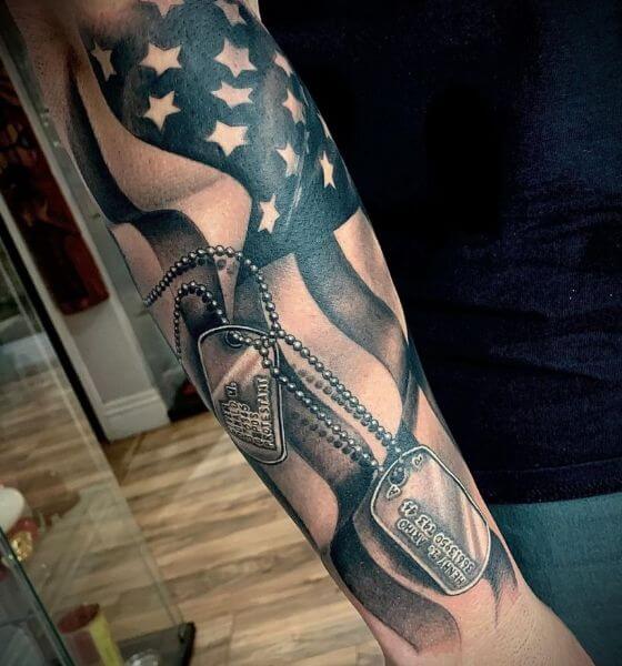 Memorial Tattoo on Sleeve