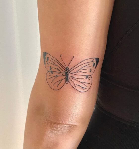 Outline Butterfly Tattoo Design