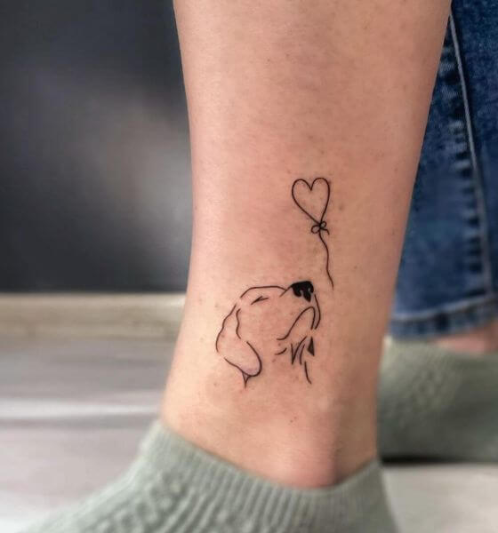 Outline Dog Love Tattoo