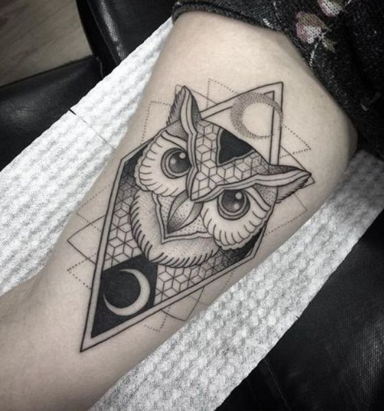 Owl Geometric Tattoo