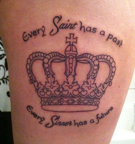 Quote with Crown Tattoo