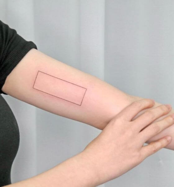 Rectangle Tattoo on Forearm