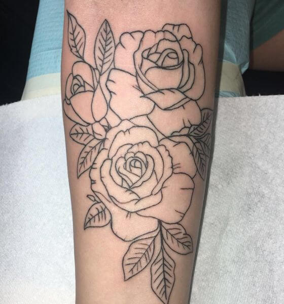 Rose Outline Tattoo