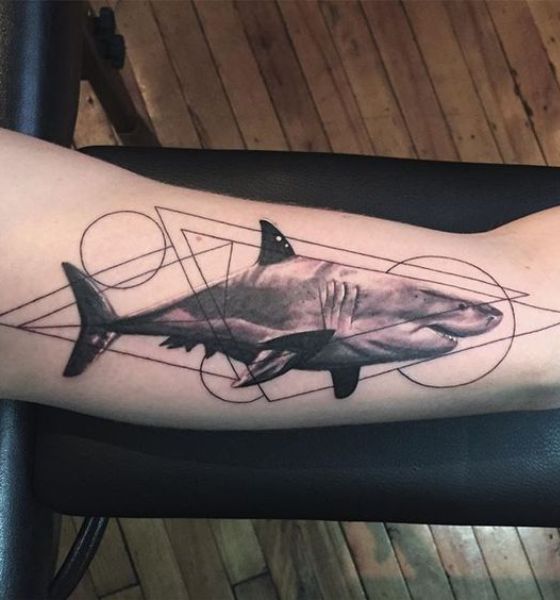 Shark Geometric Tattoo