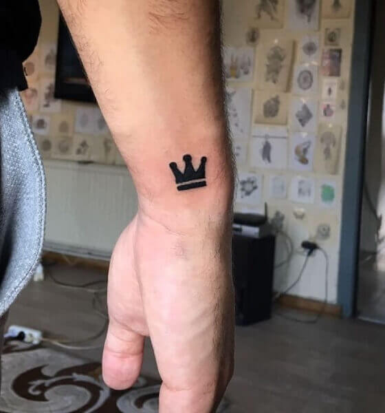 Simple Crown Tattoo on Wrist