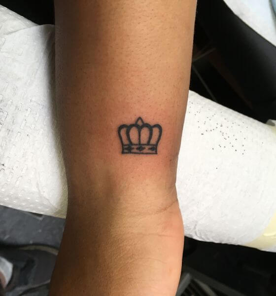 Simplistic Crown Tattoo on Wrist