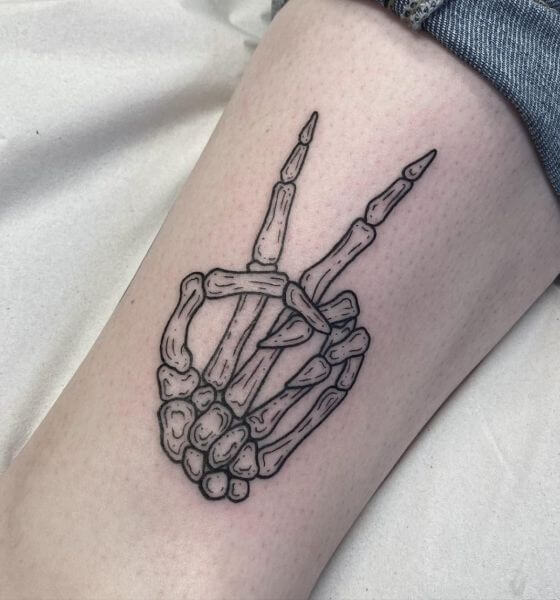 Skeleton Hand Tattoo Outline