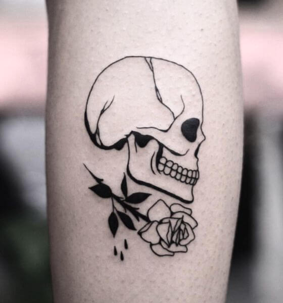 Skull Outline Tattoo Design