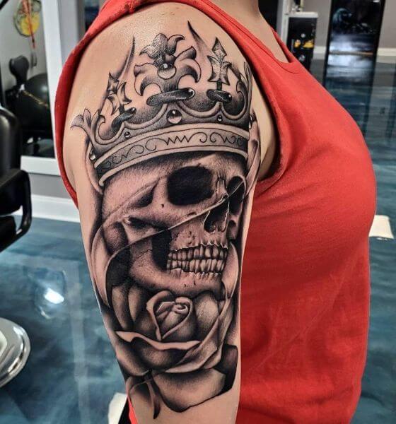 Skull Wearing Crown Tattoo