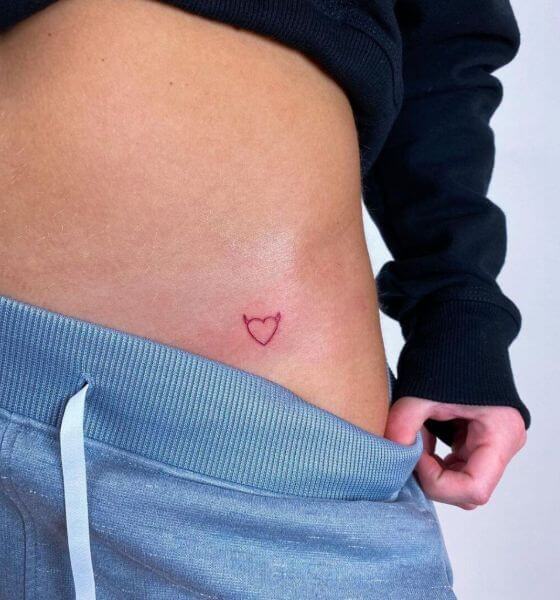 Small Outline Heart Tattoo
