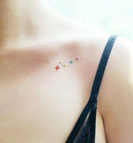 Stars Collar Bone Tattoo