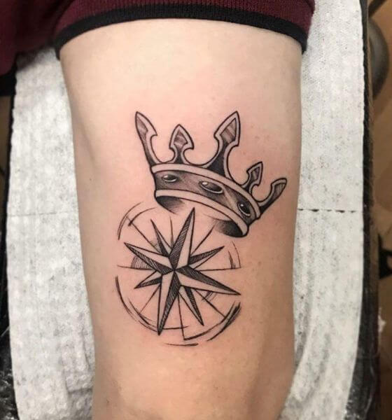 Stars and Crown Tattoo Design