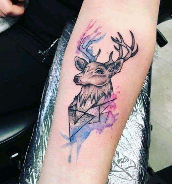 Abstract Deer Tattoo Design
