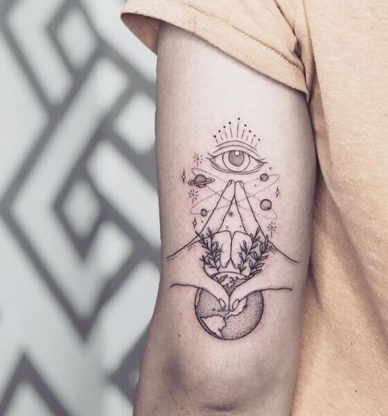 Back of Arm Spiritual Tattoo