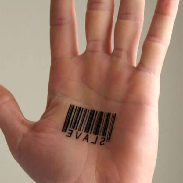 Barcode Palm Tattoo