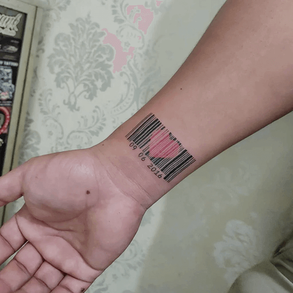 Barcode with Heart Tattoo